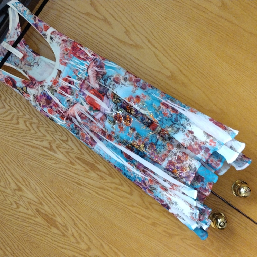 AMAZING ARTSY DRESS! ❤️ S Twelve, would say sz 5...Floral and Rhinestones - Picture 2 of 14